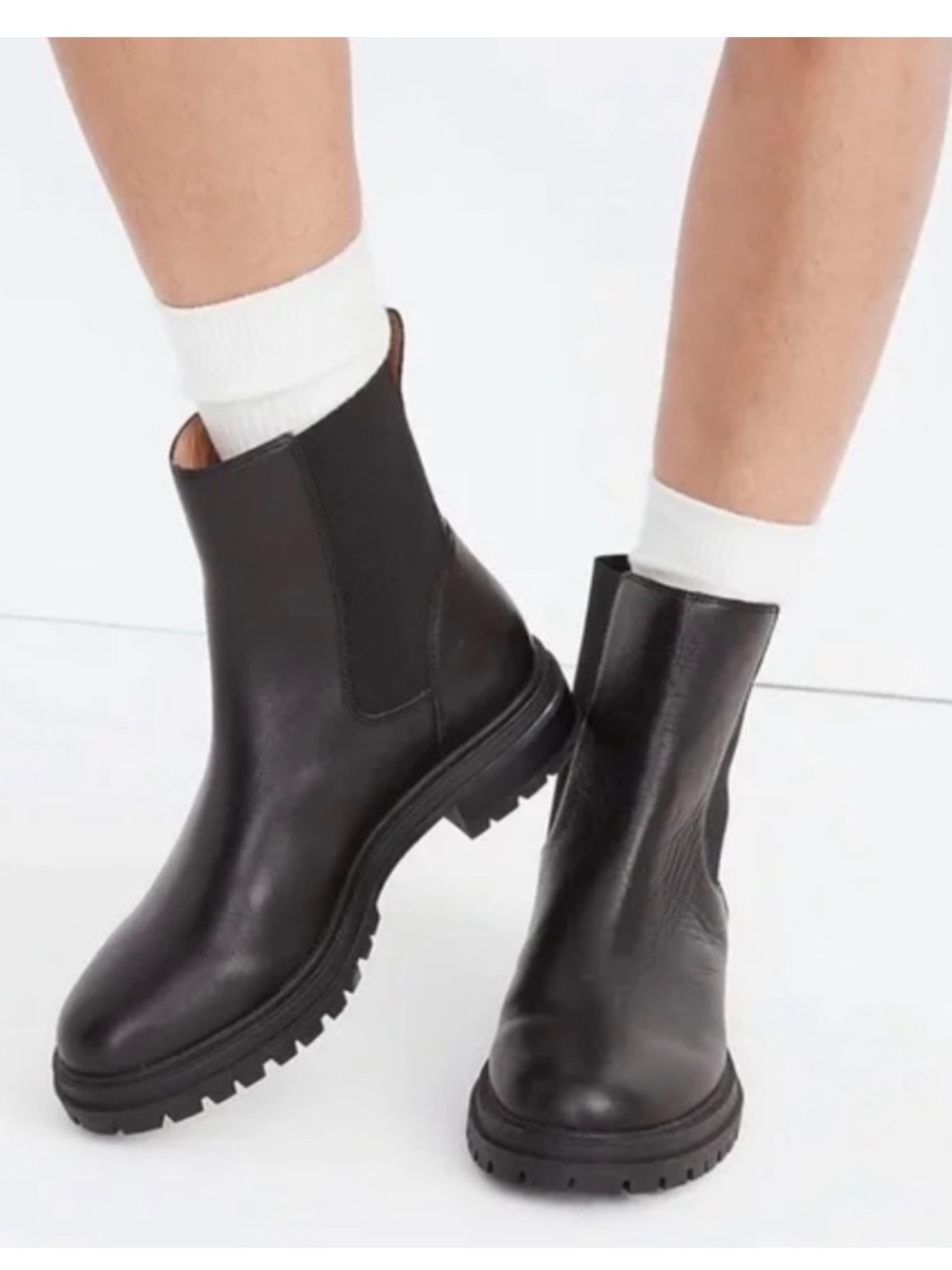 Madewell The Bradley Chelsea Lugsole boots true black 8